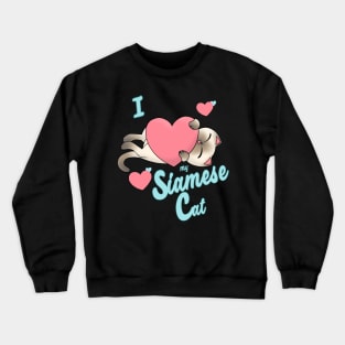 I Heart My Siamese Cat cute kawaii love alternate Crewneck Sweatshirt